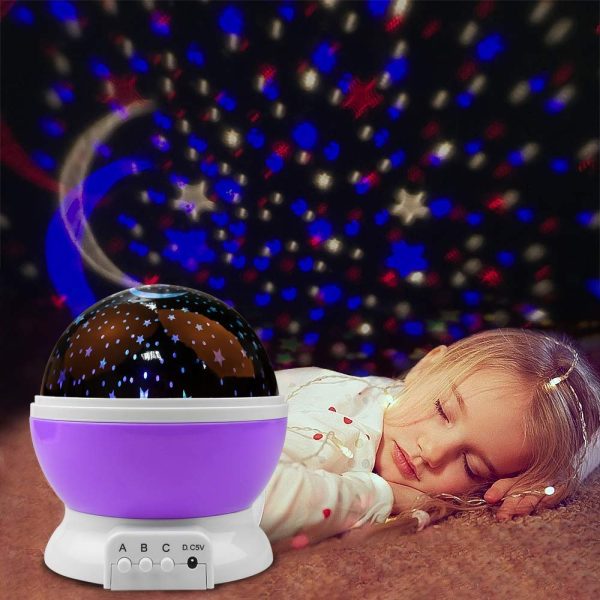 Star Master Rotating 360 Degree Moon Night Light Lamp Projector with Colors and USB Cable,Lamp for Kids Room Night Bulb (Multi Color,Pack of 1) (Random) - Image 3