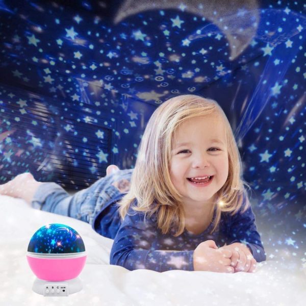 Star Master Rotating 360 Degree Moon Night Light Lamp Projector with Colors and USB Cable,Lamp for Kids Room Night Bulb (Multi Color,Pack of 1) (Random) - Image 2