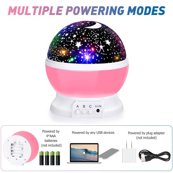 Star Master Rotating 360 Degree Moon Night Light Lamp Projector with Colors and USB Cable,Lamp for Kids Room Night Bulb (Multi Color,Pack of 1) (Random) - Image 6