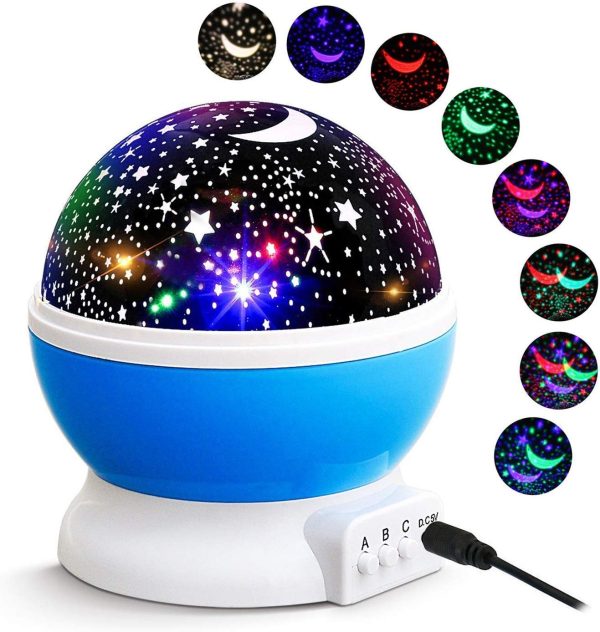 Star Master Rotating 360 Degree Moon Night Light Lamp Projector with Colors and USB Cable,Lamp for Kids Room Night Bulb (Multi Color,Pack of 1) (Random) - Image 7