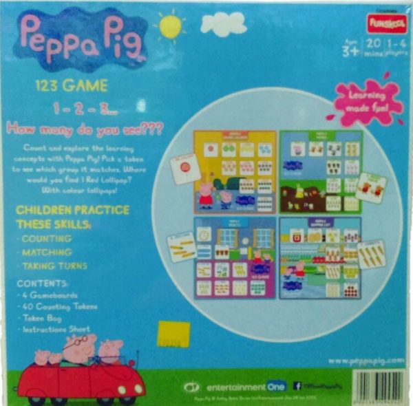 Funskool Games, Peppa Pig, 123 Game, Educational Game, Counting & Matching Skills, 1, 4 Players, 3 & Above for Kid - Image 3
