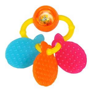 Giggles orange teether rattle
