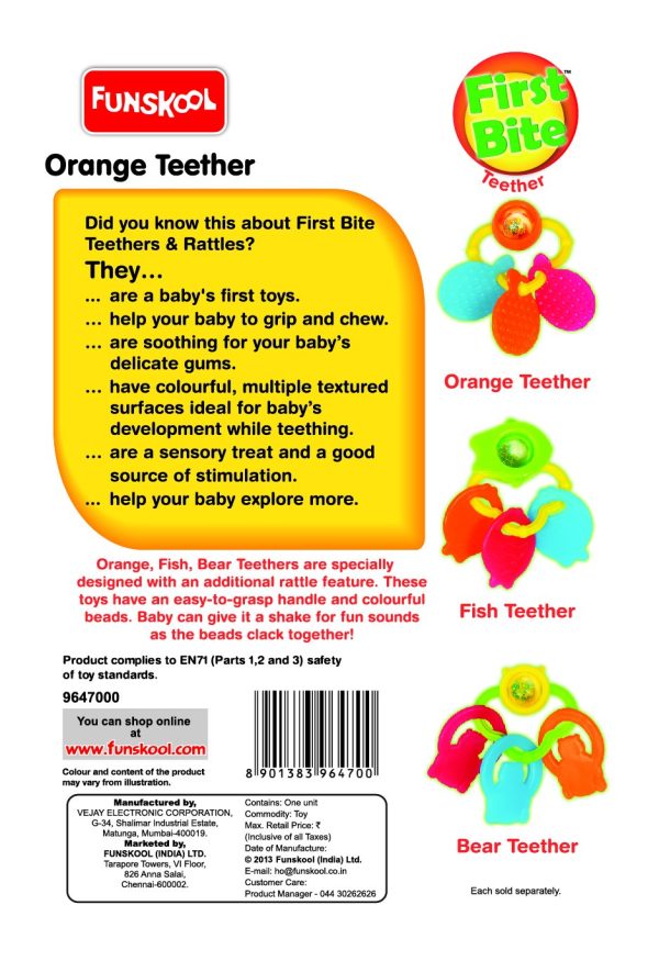 Giggles orange teether rattle - Image 3