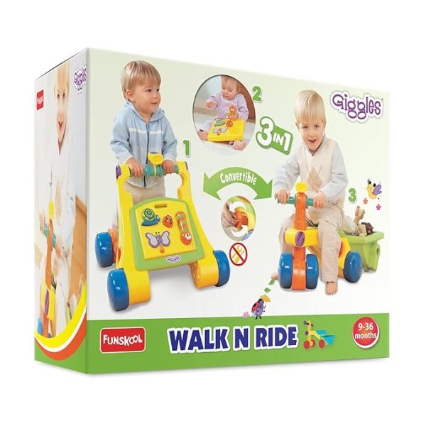 Funskool Giggles, Walk N Ride, 3 in 1 Activity Toy, Walker and Trike, Detachable Pull-Along Trailer, Sturdy and Safe, 9 Months to 3 Years - Image 4