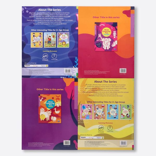 Navneet Neon Colouring Fun Book for Toddlers - Farm, Jungle, Shapes & Numbers - Image 3