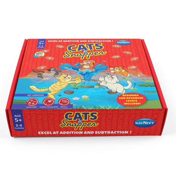 Navneet Cats N' Snapper Board Game - Practice addition & subtraction - Educational family Game –For Age 5 & up – Foundational Math game - Mental