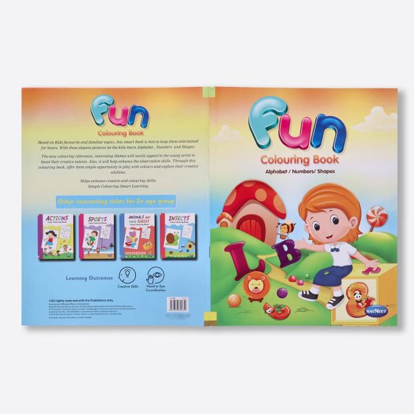 Navneet Fun Colouring Book, Alphabets Numbers and Shapes