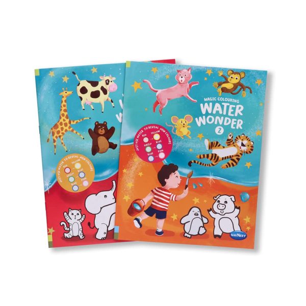 Navneet Water Wonder colouring books I and II, child friendly with various pictures. - Image 4