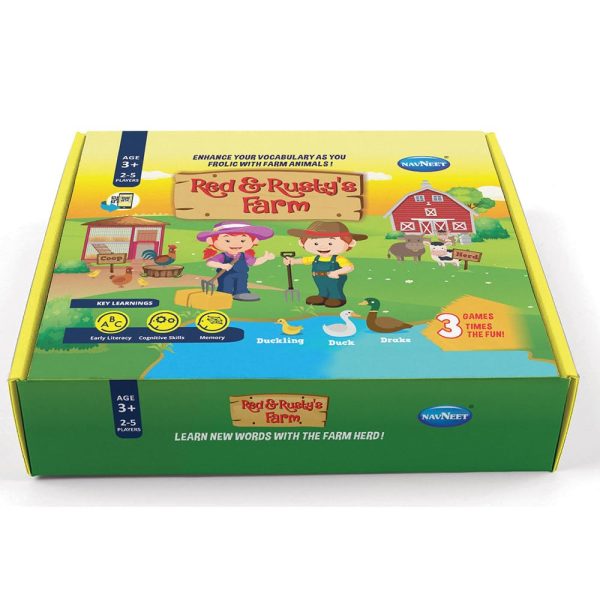 Navneet Red and Rusty's Farm Board Games- Collective nouns- Age 3 & up-Educational Grammar game- Animal world - Foundational Literacy skill - Family fun