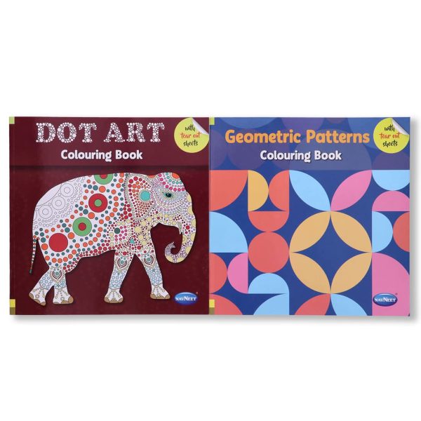 Navneet’s Geometric Patterns and Dot Art: Adult Colouring book - Tear out sheets - Stress Relieving - Meditate - Enjoy