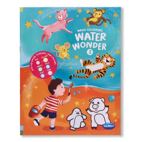 Navneet Water Wonder colouring books I and II, child friendly with various pictures. - Image 9