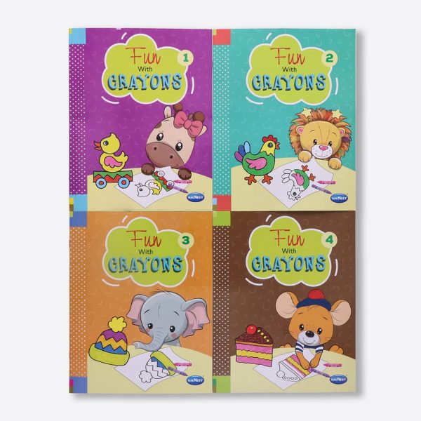 Navneet Fun with Crayons series set of 4 books with different images
