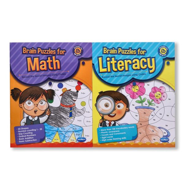 Navneet Brain Puzzle Activity Books - Foundational Literacy Numeracy books - 5+