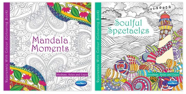 Navneet Adult Colouring Book - Mandala Moments & Soulful Spectacles