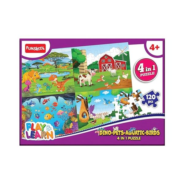 Funskool Dino-Pets-Aquatic-Birds 4 In 1 Puzzle