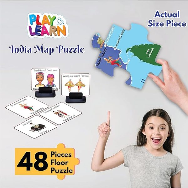 Funskool India Map 48 Pieces Large Size Puzzle - Image 2