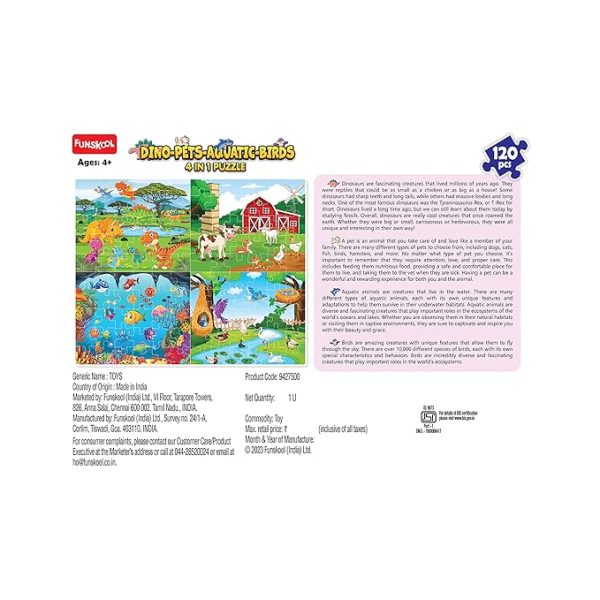 Funskool Dino-Pets-Aquatic-Birds 4 In 1 Puzzle - Image 3