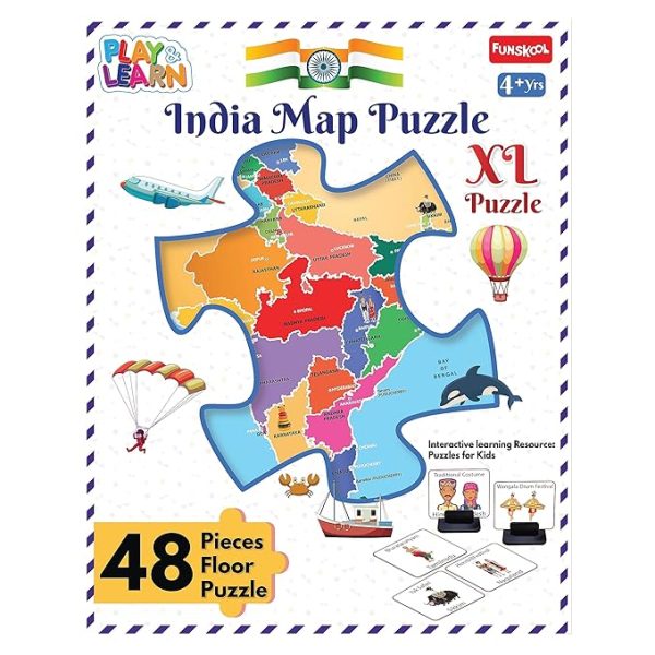 Funskool India Map 48 Pieces Large Size Puzzle - Image 5