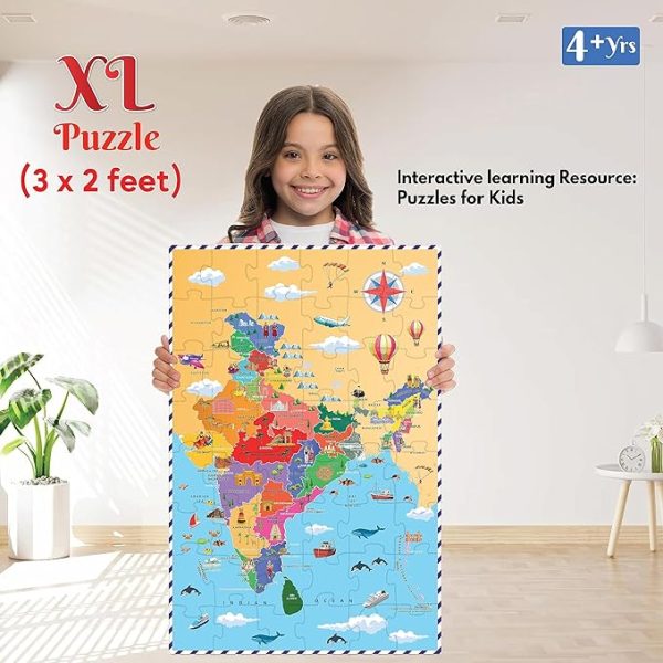 Funskool India Map 48 Pieces Large Size Puzzle - Image 3