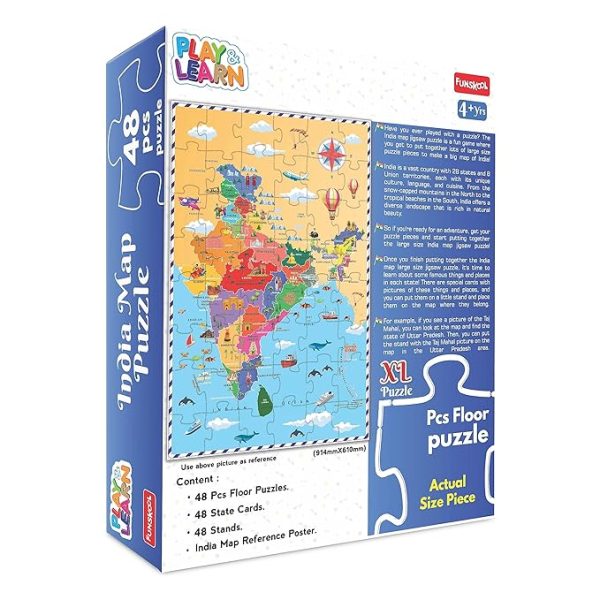 Funskool India Map 48 Pieces Large Size Puzzle - Image 4