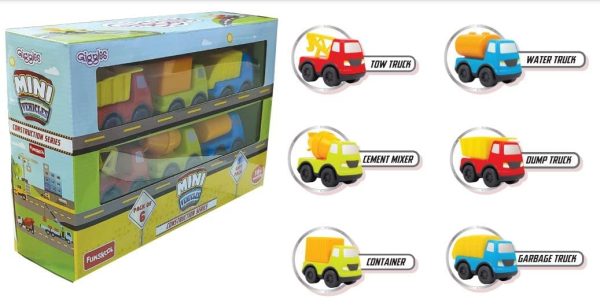 Funskool Giggles, Mini Vehicles-Construction Series Gift Pack of 6 (Combo)