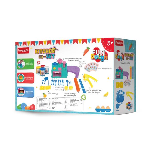 Fundough - Kitchen Set, Cutting and Moulding Playset, 3Years +, Multicolor - Image 2