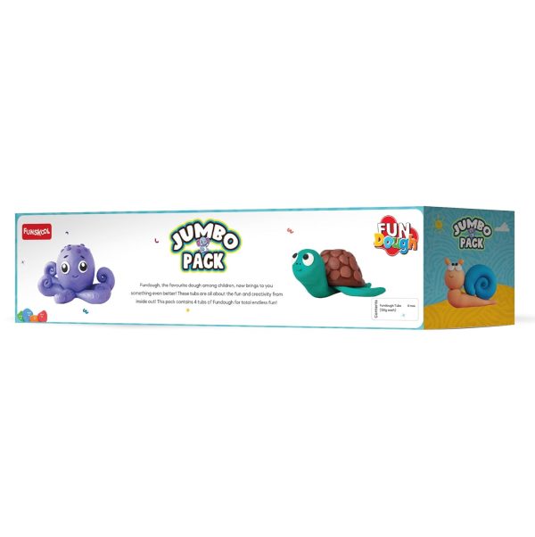 Fundough Funskool Jumbo Pack, 4 tubs of Dough, 125gms Each, Multicolour, Dough, Toy, Shaping, Sculpting, 3 Years and Above - Image 2