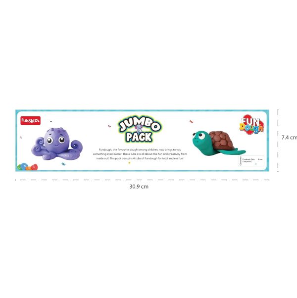 Fundough Funskool Jumbo Pack, 4 tubs of Dough, 125gms Each, Multicolour, Dough, Toy, Shaping, Sculpting, 3 Years and Above - Image 3