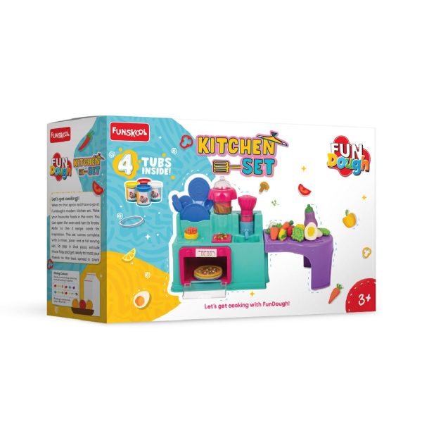 Fundough - Kitchen Set, Cutting and Moulding Playset, 3Years +, Multicolor - Image 3