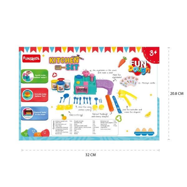Fundough - Kitchen Set, Cutting and Moulding Playset, 3Years +, Multicolor - Image 5