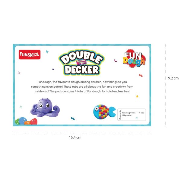 Fundough - Double Decker ,Shaping and Sculpting , 3years + , Multi-Colour - Image 2