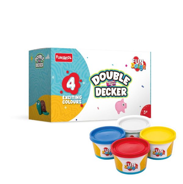 Fundough - Double Decker ,Shaping and Sculpting , 3years + , Multi-Colour