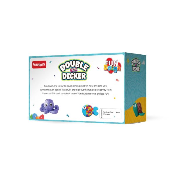 Fundough - Double Decker ,Shaping and Sculpting , 3years + , Multi-Colour - Image 4