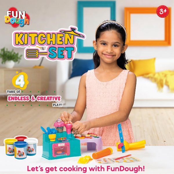 Fundough - Kitchen Set, Cutting and Moulding Playset, 3Years +, Multicolor - Image 6