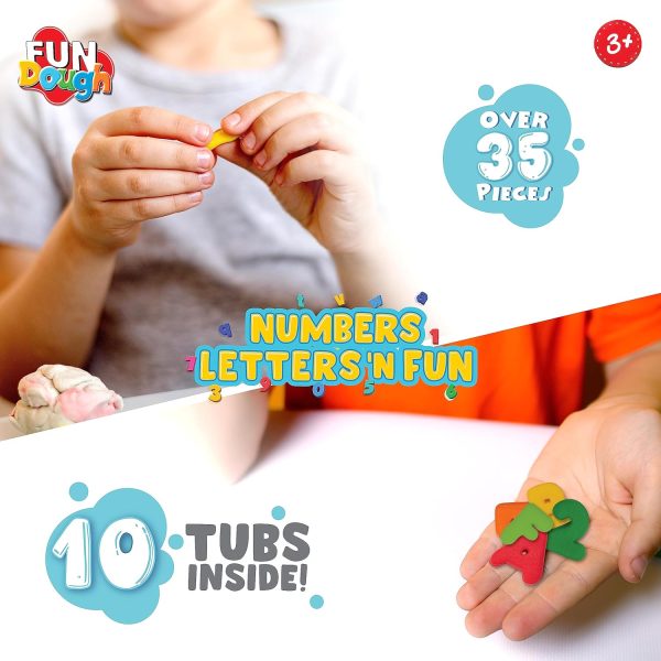 Funskool Fundough Playset Numbers Letters N Fun, an exciting and informative 35 Piece playset, Multicolour, Dough, Toy, Shaping, Sculpting, 3 Years and Above - Image 4