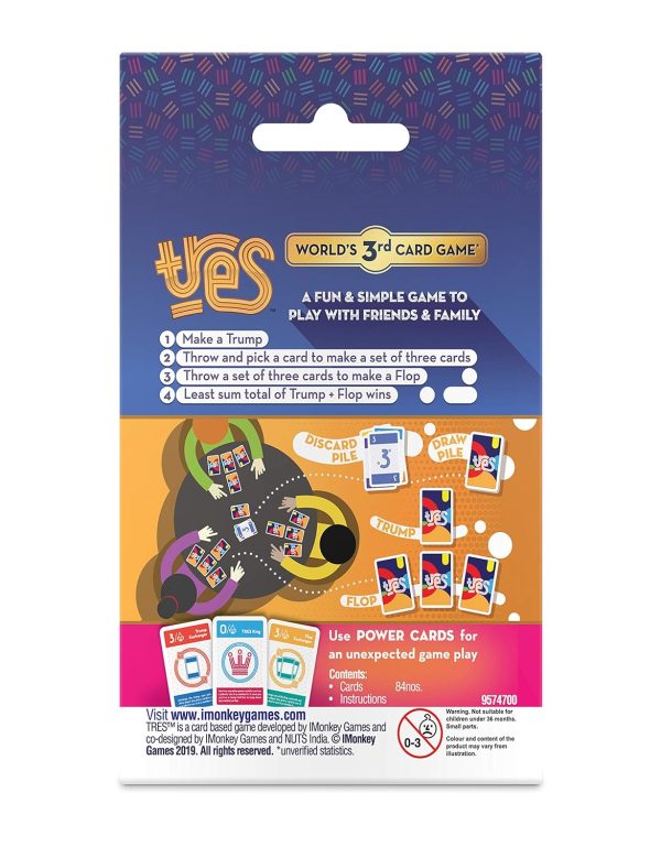Funskool Games - Tres, The World's 3rd Card Game, Simple and Easy Card Game, Kids and Family, 2 - 6 Players, 7 & Above - Image 2