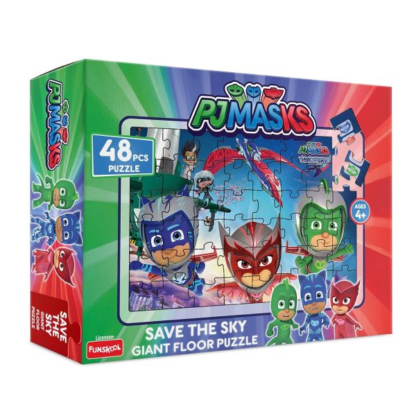 Funskool-PJ Maks Save The Sky Giant Floor,Educational,48 Pieces,Puzzle,for 4 Year Old Kids and Above,Toy Visit the Funskool Store