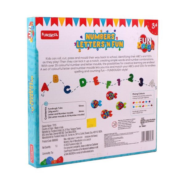 Funskool Fundough Playset Numbers Letters N Fun, an exciting and informative 35 Piece playset, Multicolour, Dough, Toy, Shaping, Sculpting, 3 Years and Above - Image 6