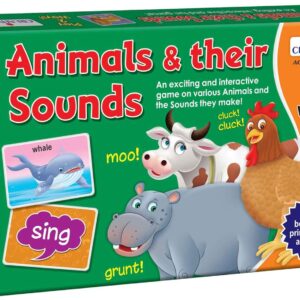 Creative's Animals and Their Sounds Learning Animals Sounds Cards Domestic and Wild Animals Picture Cards Pre-School Learning Cards Game ,Ages 4+