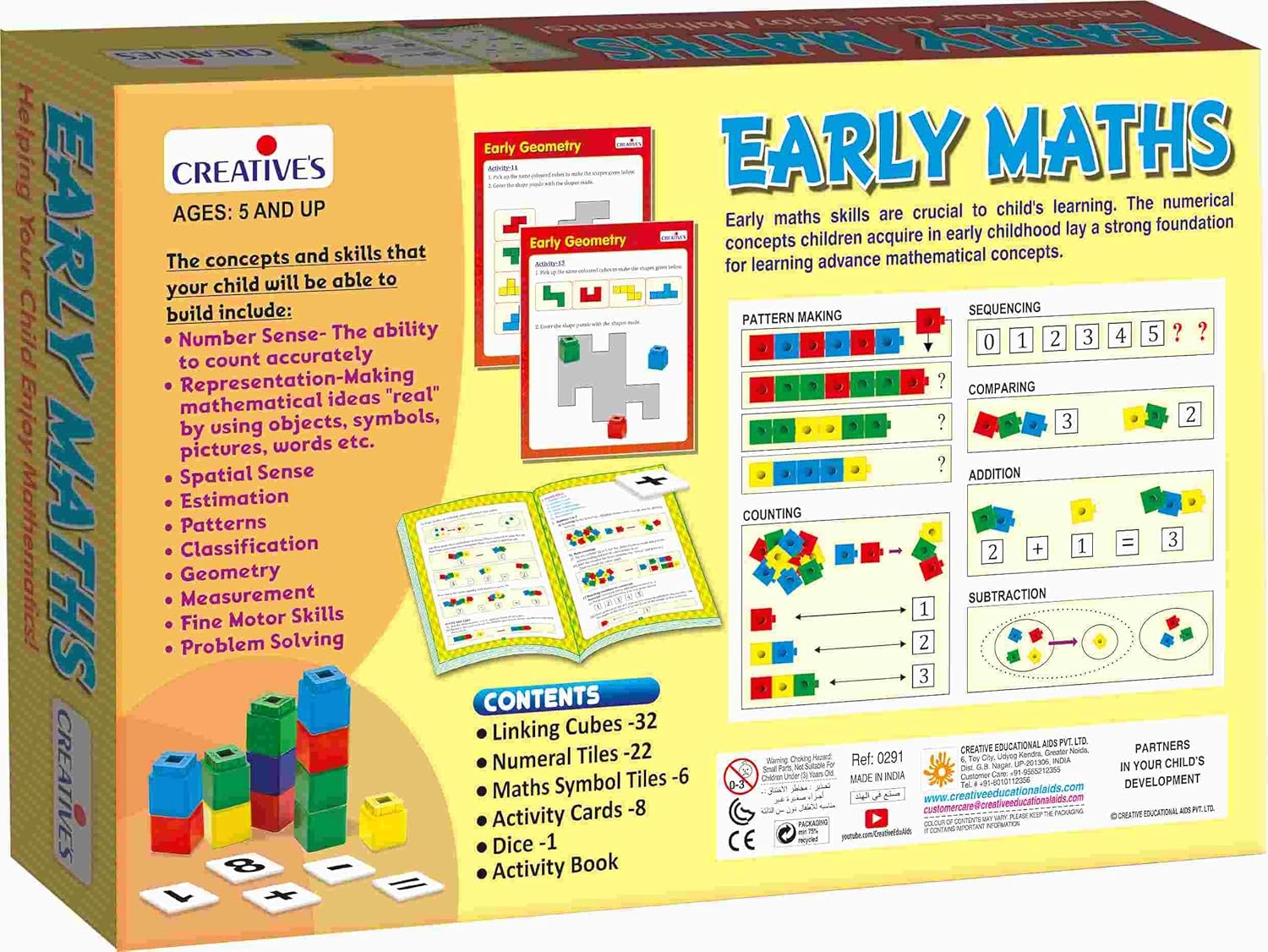 Creative's Early Maths – STEM Educational Game for Kids Learn Counting, Numbers, Sorting & Patterns Addition, Subtraction & Geometry Fun Learning Toy for Ages 5+ - Image 2