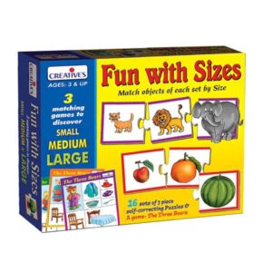 Creative's Fun with Sizes – The Three Bear Game Self Correcting Matching Skill Puzzles for Kids Brain Booster Jigsaw Puzzle for Ages 3+
