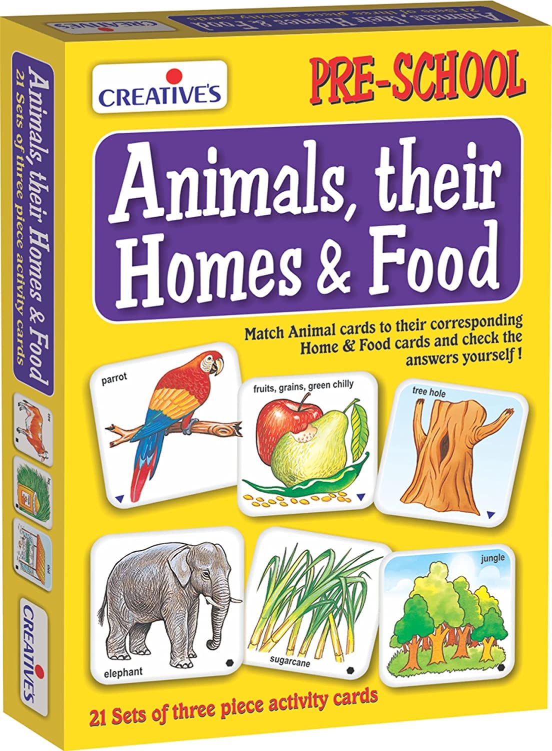Creative’s Animals, Their Homes & Food - Educational Vocabulary Game - Self-Correcting Match-Ups with Wild & Domestic Animals - Learn Animal Names, Habitats & Food - Pre-School for Kids Ages 3 & Up