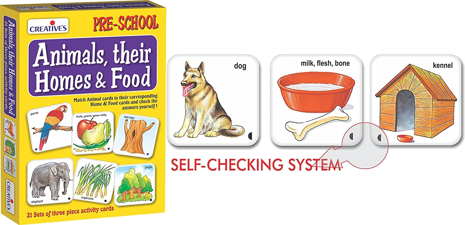 Creative’s Animals, Their Homes & Food - Educational Vocabulary Game - Self-Correcting Match-Ups with Wild & Domestic Animals - Learn Animal Names, Habitats & Food - Pre-School for Kids Ages 3 & Up - Image 3