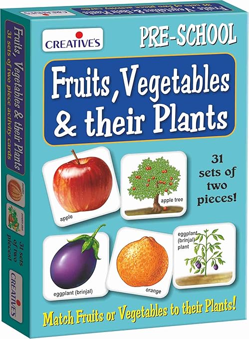 Creative’s Fruits Vegetables & Their Plants Learn The Importance of Fruits & Vegetables in Our Daily Life Memory Games Learning & Educational Ages 4+