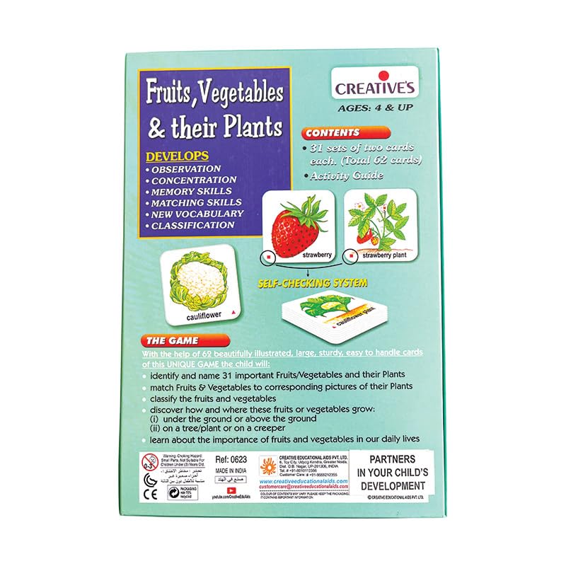 Creative’s Fruits Vegetables & Their Plants Learn The Importance of Fruits & Vegetables in Our Daily Life Memory Games Learning & Educational Ages 4+ - Image 6