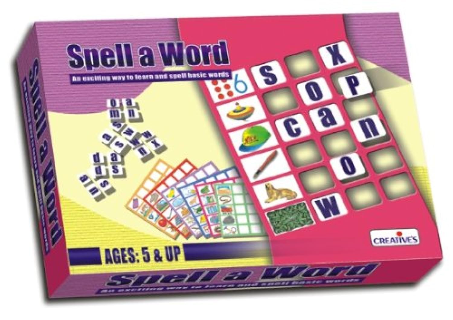 Creative’s Spell a Word Learn & Spell Basic Words for Kids Letter Recognition Reading & Spelling Skills Learning New Vocabulary Learning & Educational Toys, Ages 5+