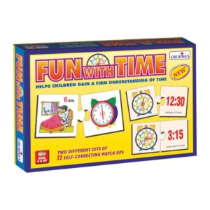 Creative's Fun with Time Learn to Read & Tell Time Self-Correcting Puzzle, Analog & Digital Clock Matching Daily Routine Activity ,Montessori-Inspired Educational Toy Ages 5+