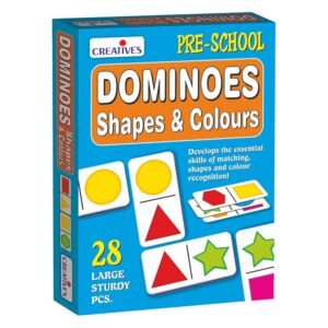 Creative's Dominoes Shapes & Colours Skills of Matching Shapes & Colour Recognition Memory Cards Game for Kids Pre-School Learning & Educational Game, Ages 3+