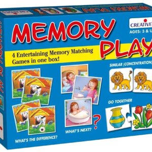 Creative's Memory Play Self-Correcting Puzzles Game Picture Matching Card Game Similar,Go Together, What's Next, What's The Difference All in 1 Pack, Ages 3+
