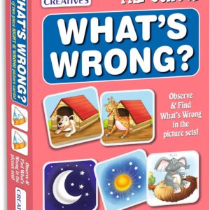 Creative's What's Wrong Cards Game Picture Educational Cards Educational Learning with Fun for Kids Observe & Find What's Wrong in The Picture Set Educational Game,Ages 3+